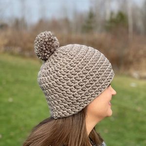 Handmade Crochet Adult Pom Pom Hat